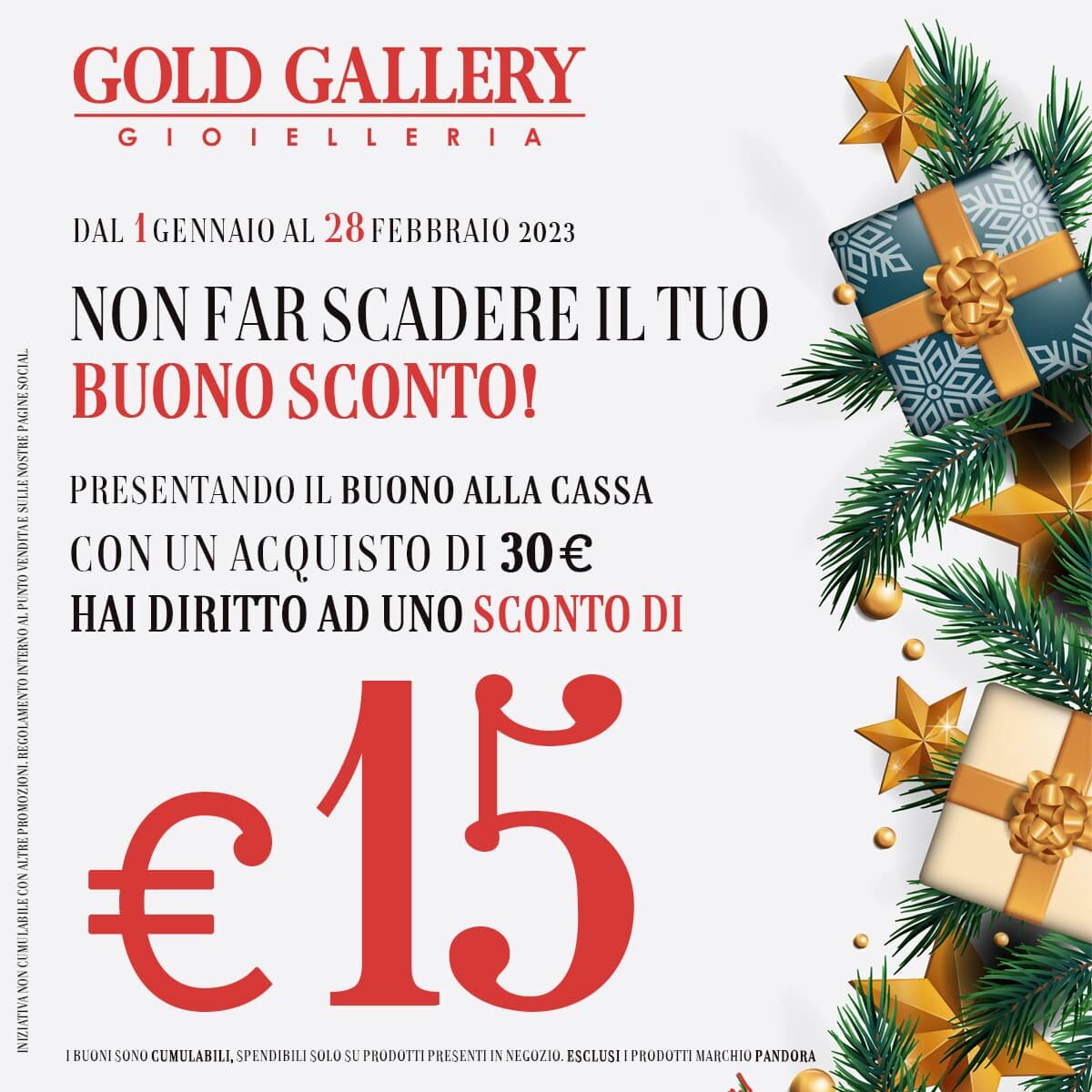 Buono sconto Gold Gallery - Centroborgo